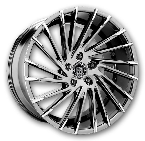 Lexani Wheels Wraith 22x10 Dark Chrome with Machined Tips 5x112 +38mm 74.1mm