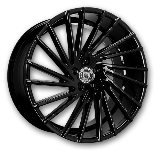 Lexani Wheels Wraith 20x8.5 Full Gloss Black 5x100 +28mm 74.1mm