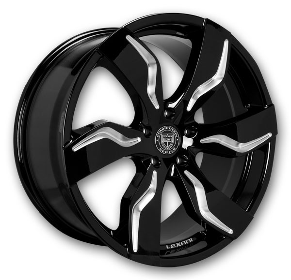 Lexani Wheels Zagato 20x8.5 Gloss Black/CNC Grooves 5x114.3 +35mm 74.1mm
