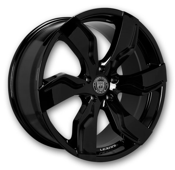 Lexani Wheels Zagato 22x10 Full Gloss Black 5x130 +30mm 74.1mm