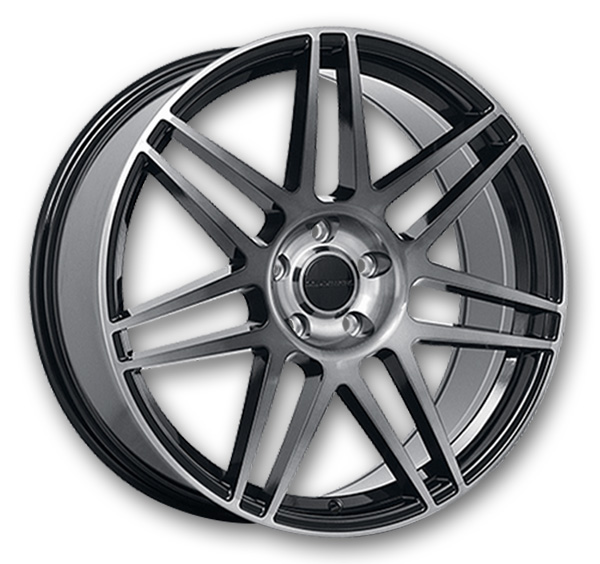 Liquid Metal Wheels Carbon 18x8 Gloss Black w/ Machined Face 5x112 +40mm 73.1mm