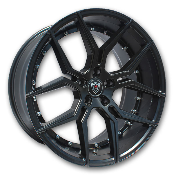 Marquee Wheels M1000W 22x9 Satin Black 5x114.3 +33mm 73.1mm