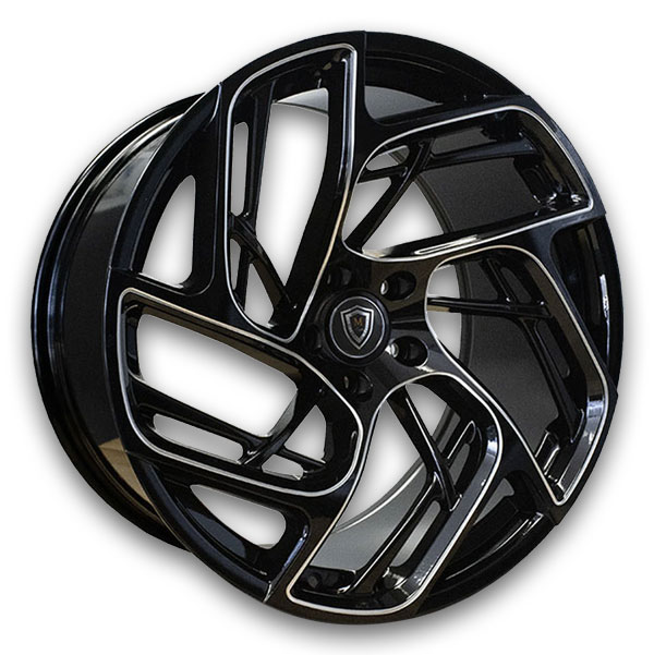 Marquee Wheels M1002 20x9 Black Milled 5x114.3 +33mm 73.1mm