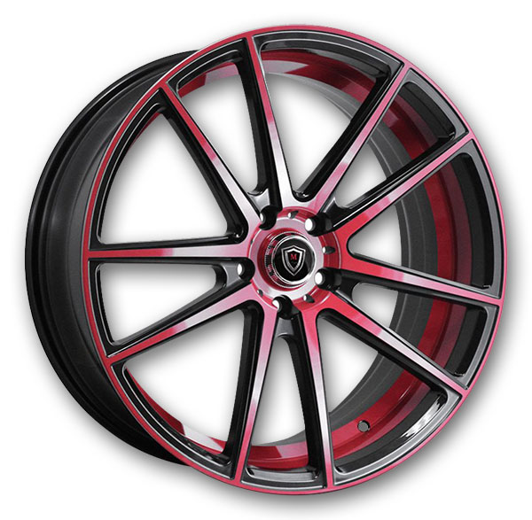 Marquee Wheels M3197 20x8.5 Gloss Black Face with Inner Red 5x115 +15mm 73.1mm
