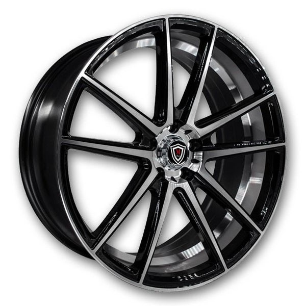 Marquee Wheels M3197 20x8.5 Black with Polished Face 5x115 +15mm 73.1mm