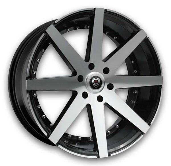 Marquee Wheels M3226 24x10 Black Machined 6x135 +25mm 87.1mm