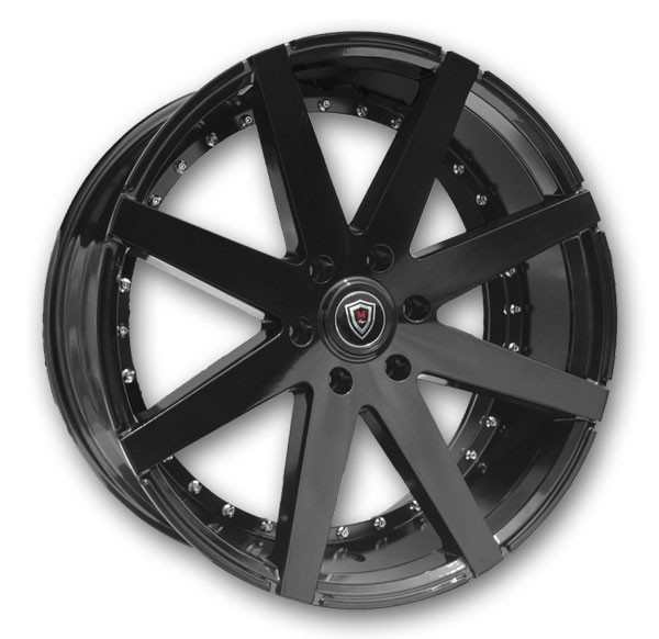 Marquee Wheels M3226 24x10 Gloss Black 6x135 +25mm 78.1mm