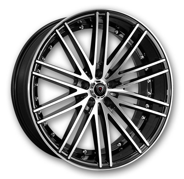 Marquee Wheels M3246 20x10.5 Gloss Black with Machined Face 5x120 +15mm 74.1mm