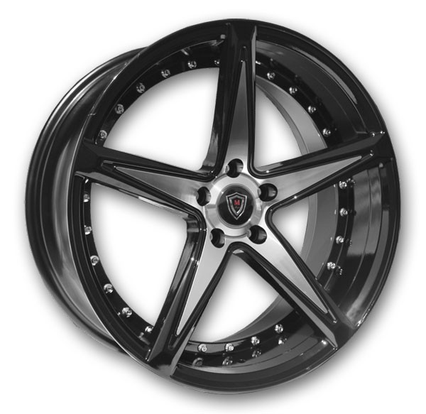 Marquee Wheels M3248 20x9 Black Machined 5x115 +15mm 73.1mm