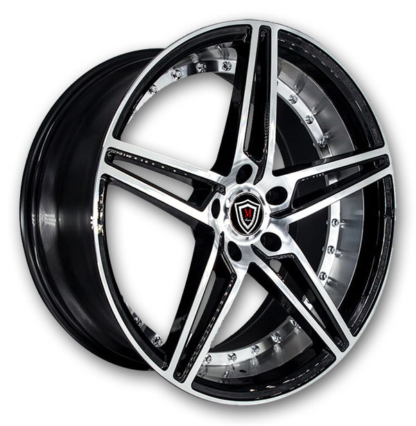 Marquee Wheels M3258 20x9 Black Machined 5x120 +35mm 74.1mm