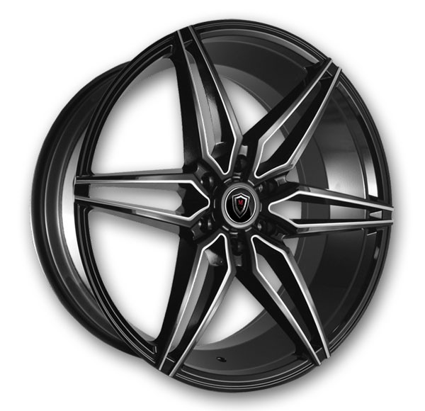 Marquee Wheels M3259 22x9.5 Gloss Black Milled 6x135 +30mm 87.1mm