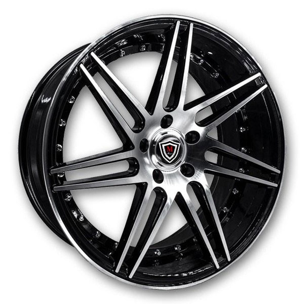 Marquee Wheels M3266 20x10.5 Black With Machined 5x114.3 +38mm 73.1mm