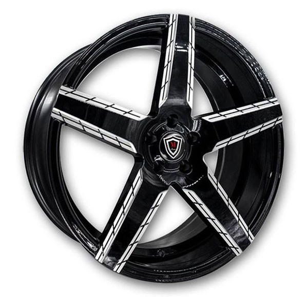 Marquee Wheels M3275 20x9 Black and Milled 5x114.3 +35mm 73.1mm