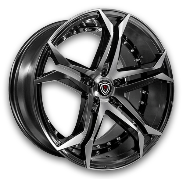 Marquee Wheels M3284 20x10.5 Black Machined 5x115 +15mm 73.1mm