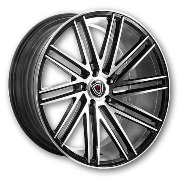 Marquee Wheels M3307 18x9 Black with Polished Face 5x112 +38mm 66.6mm