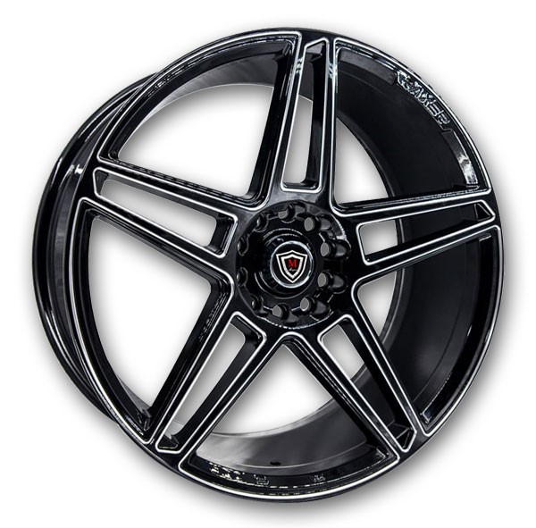 Marquee Wheels M3764 18x9 Black Milled 5x112/5x114.3 +35mm 73.1mm