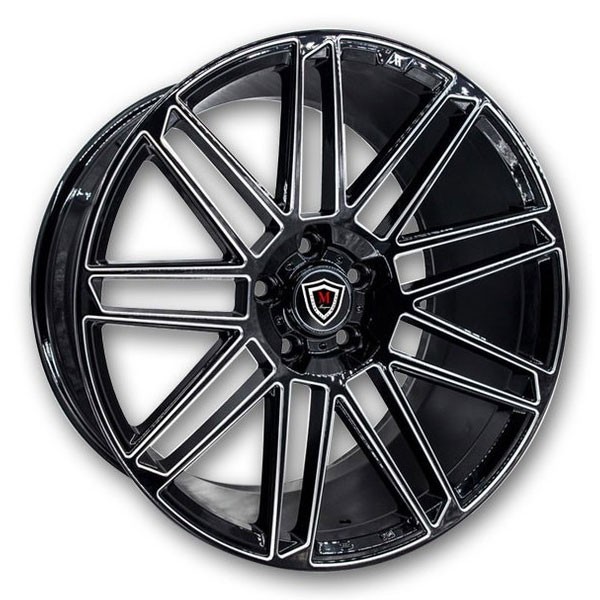 Marquee Wheels M3767 19x9.5 Black with Milled Face 5x120 +38mm 74.1mm