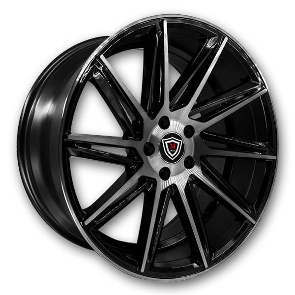 Marquee Wheels M4617J 19x9 Black with Polished Face 5x112 +35mm 66.6mm
