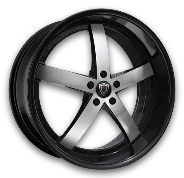 Marquee Wheels M5330 20x10.5 Black Machined 5x120 +15mm 74.1mm
