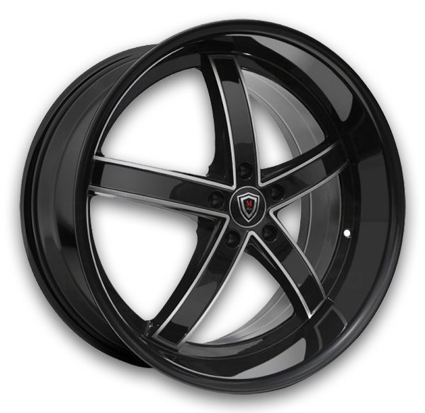 Marquee Wheels M5330 20x10.5 Gloss Black with Machined Face 5x115 +40mm 73.1mm
