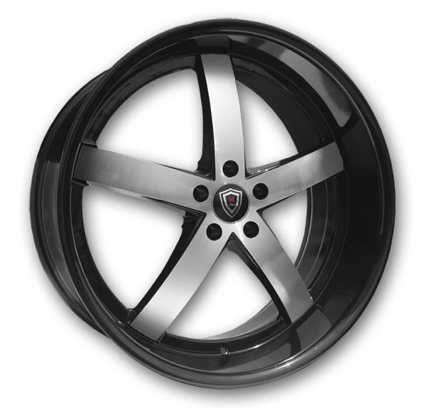 Marquee Wheels M5330 20x9 Gloss Black with Machined Face 5x120 +30mm 74.1mm