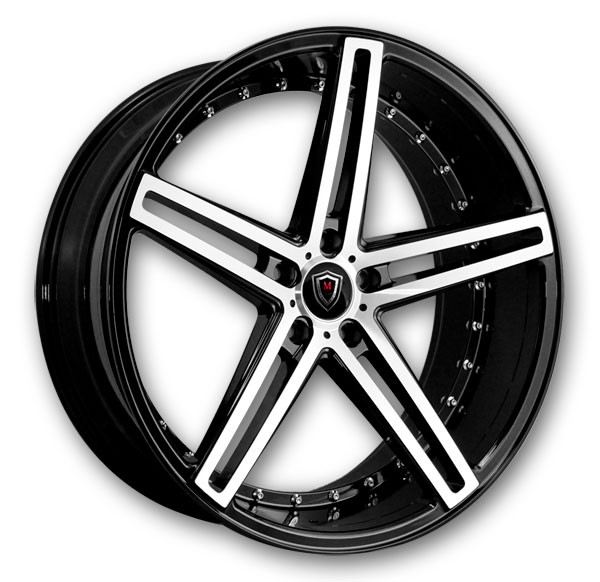 Marquee Wheels M5334 22x10.5 Gloss Black with Machined Face 5x120 +40mm 74.1mm