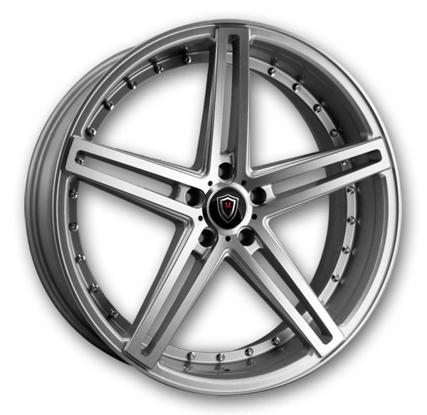 Marquee Wheels M6981 20x9 Silver Machined 5x120 +32mm 72.56mm