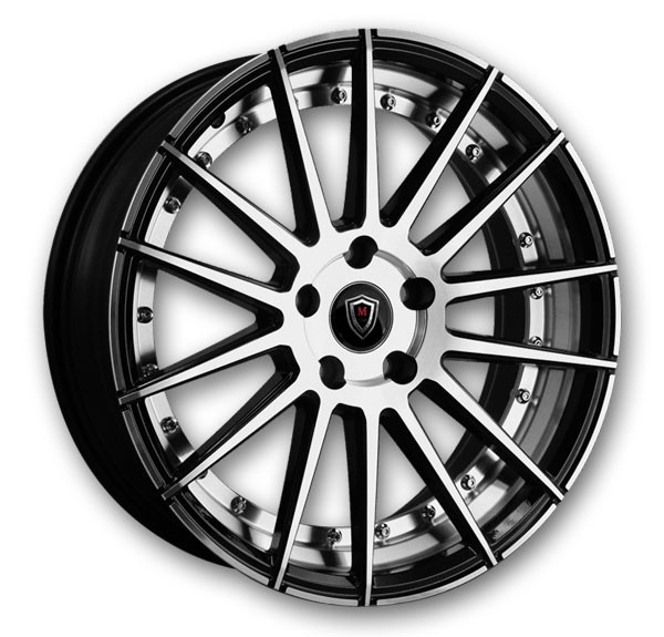 Marquee Wheels M8150 18x8 Gloss Black with Machined Face 5x114.3 +35mm 73.1mm