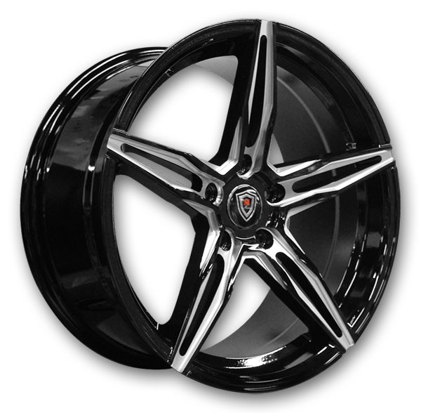 Marquee Wheels M8888 18x8.5 Black and Milled 5x110 +35mm 66.56mm