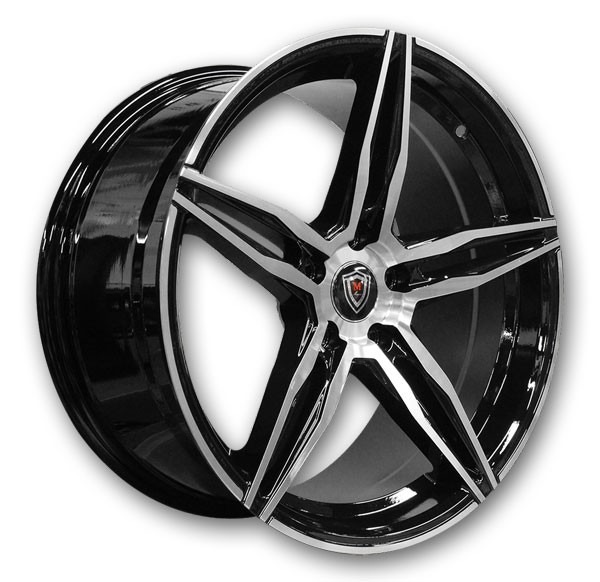 Marquee Wheels M8888 18x8.5 Black Machined Face 5x115 +15mm 73.1mm