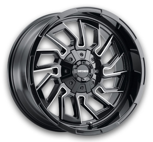 Mayhem Wheels 8111 Flywheel 20x9 Gloss Black/Milled Spokes 6x135/6x139.7 +0mm 106mm