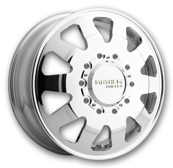 Mayhem Wheels 8181 Challenger Dually 22x8.25 Polished - Front 10x225 +169mm 170.1mm