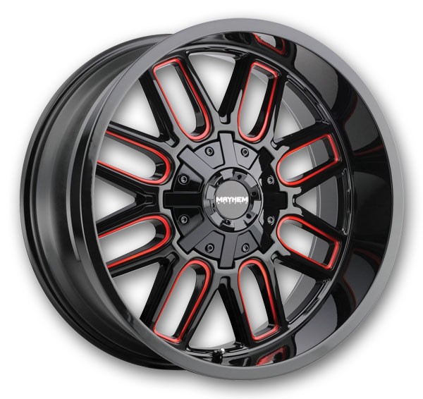 Mayhem Wheels 8107 Cogent 18x9 Gloss Black with Prism Red 6x135/6x139.7 +0mm 106mm