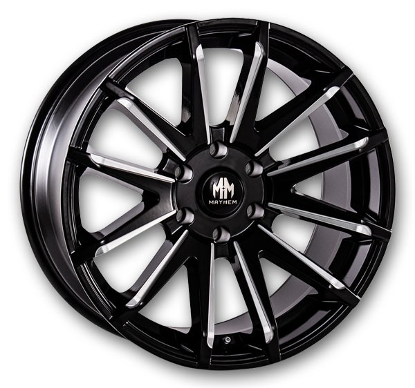 Mayhem Wheels 8109 Crossfire 20x9.5 Gloss Black Milled with Dark Tint Clear Coat 6x139.7 +18mm 106mm