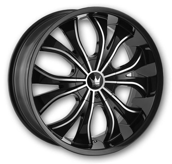 Mazzi Wheels 342 Hustler 22x9.5 Gloss Black with Machined Face 5x114.3/5x120 +35mm 74.1mm