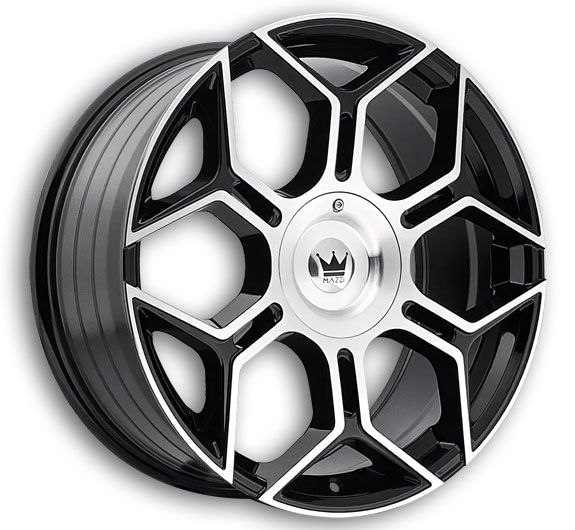 MAZZI Wheels 379 Libra 20x8.5 Gloss Black/Machined 5x108/5x114.3 +35mm 72.6mm
