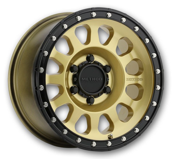 Method Wheels MR315 17x8.5 Gold with Black Lip 8x180 +25mm 131mm