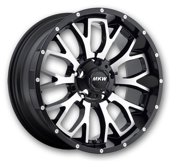 MKW Wheels M95 20x9 Satin Black with Machined Face 5x150 10mm 110mm