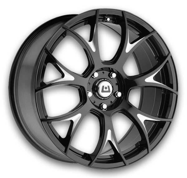 Motegi Wheels MR126 18x9.5 Gloss Black With Milled Accents  +40mm 57.1mm