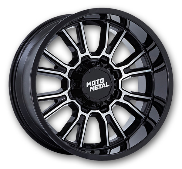 Moto Metal Wheels Legacy 20x10 Gloss Black Machined 6x135/6x139.7 -18mm 106.1mm