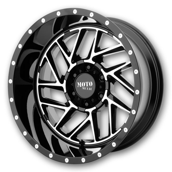 Moto Metal Wheels Breakout 16x8 Gloss Black Machined 5x127 -6mm 78.3mm