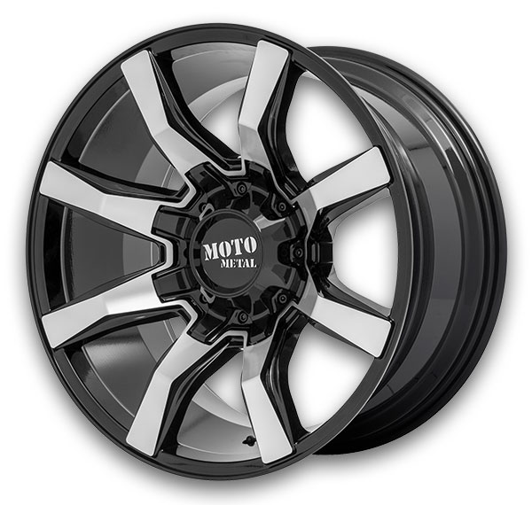 Moto Metal Wheels Spider 20x10 Gloss Black Machined 8x180 +12mm 124.2mm