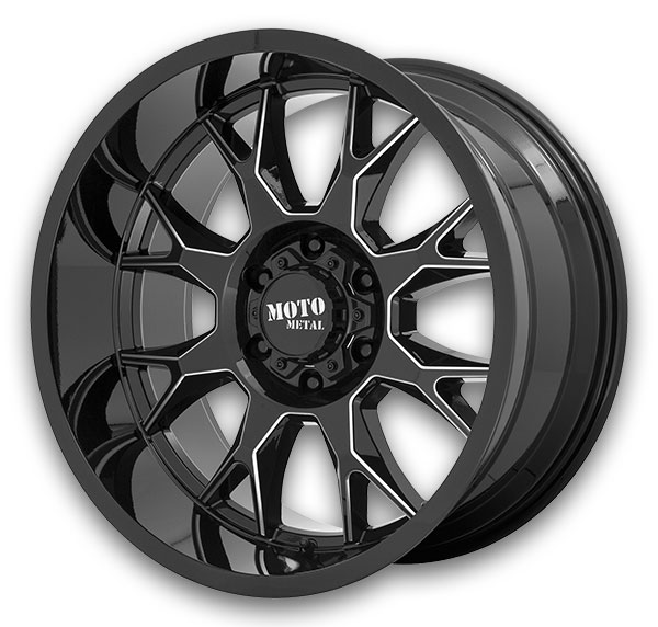 Moto Metal Wheels MO806 20x10 Gloss Black Milled 6x135 -18mm 87.1mm