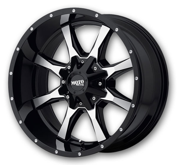 Moto Metal Wheels MO970 20x12 Gloss Black Machined Face 5x127/5x139.7 -44mm 78.3mm