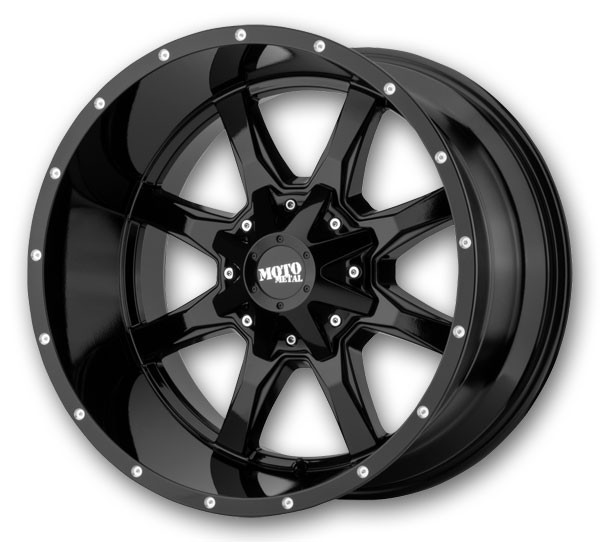 Moto Metal Wheels MO970 20x10 Gloss Black With Milled Lip 8x170 -24mm 125.1mm