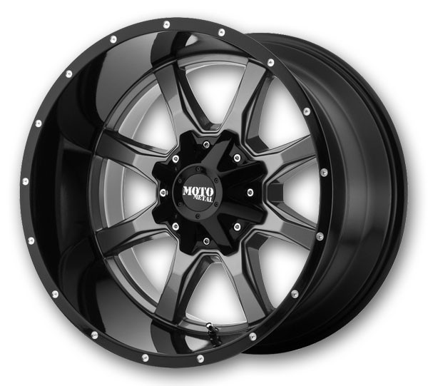 Moto Metal Wheels MO970 20x12 Gloss Gray Center Gloss Black Lip 6x135/6x139.7 -44mm 106.25mm