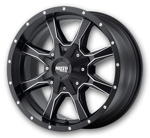 Moto Metal Wheels MO970 20x12 Semi Gloss Black Milled 6x135/6x139.7 -44mm 106.25mm