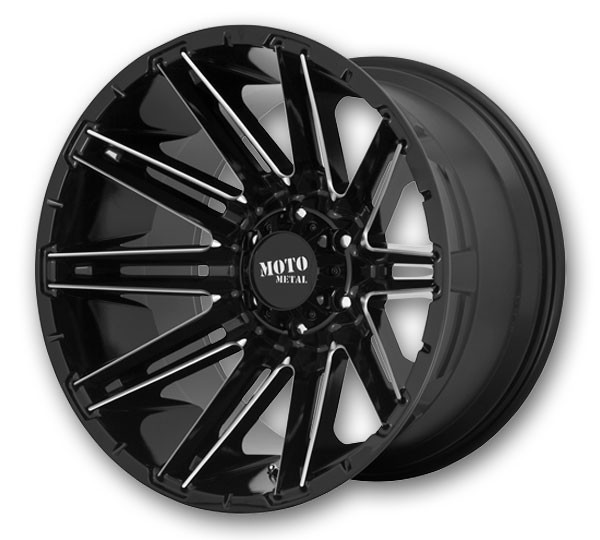 Moto Metal Wheels Kraken 20x9 Gloss Black Milled 5x127 +0mm 71.5mm