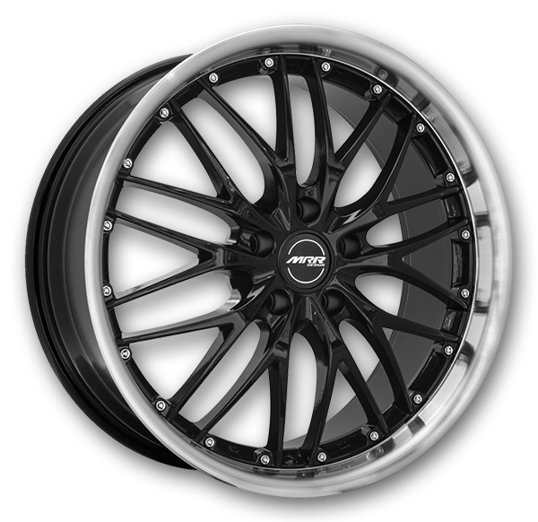 MRR Wheels GT1 18x8.5 Black Machine Lip 5x112 +25mm 66.6mm