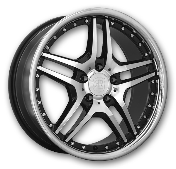 MRR Wheels RW2 20x8.5 Black Chrome Lip 5x112 +25mm 66.6mm
